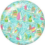 20MM  Pattern  Print glass snaps buttons  Beach Ocean