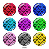 20MM Fish scales    Print glass snaps buttons