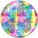 20MM  pineapple Print glass snaps buttons  Beach Ocean