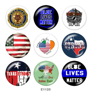 20MM  Flag  Print glass snaps buttons