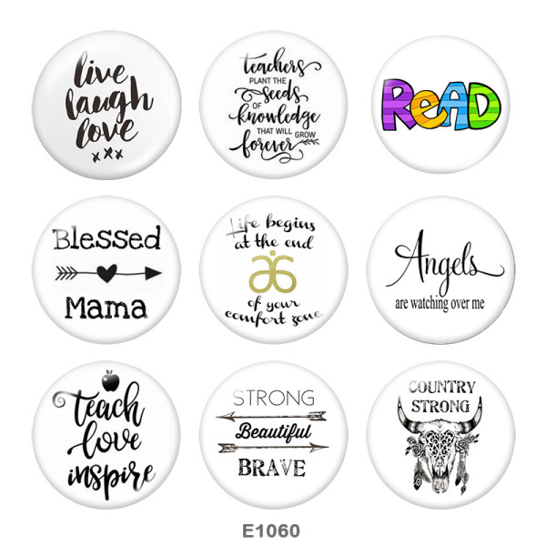 20MM Blessed Print glass snaps buttons