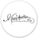 20MM Music  Print glass snaps buttons