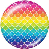 20MM  Pattern  Print glass snaps buttons Beach Ocean