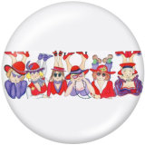 20MM Red hat Print glass snaps buttons