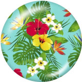 20MM  Flower  Print glass snaps buttons