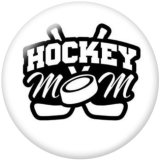 20MM  Hockey  Print glass snaps buttons