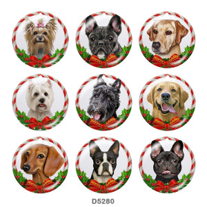 20MM  Christmas  Print glass snaps buttons