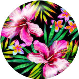 20MM  Flower  Print glass snaps buttons