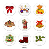 20MM  Christmas  Print glass snaps buttons