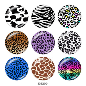 20MM  Animal pattern   Print glass snaps buttons