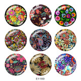 20MM  Flower  Print glass snaps buttons