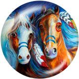 20MM horse   Print glass snaps buttons