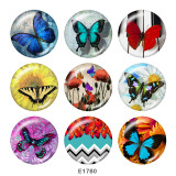 20MM  Butterfly  Print  glass snaps buttons