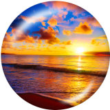 20MM  Ocean World  Print  glass snaps buttons Beach Ocean