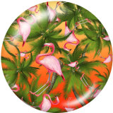 20MM  Flamingo  Print  glass snaps buttons