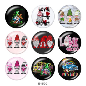 20MM  happy easter  Print glass snaps buttons