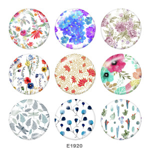 20MM  Flower  Print  glass snaps buttons