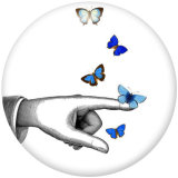 20MM  Butterfly  Print  glass snaps buttons