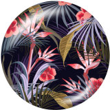 20MM  Flower   Print  glass snaps buttons Beach Ocean