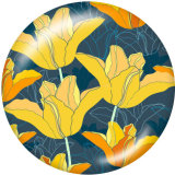 20MM  Flower  Print  glass snaps buttons