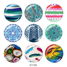 20MM Pattern Print glass snaps buttons Beach Ocean