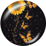 20MM Flower  Faith  Print glass snaps buttons