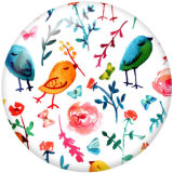 20MM   Hummingbird   Print  glass snaps buttons