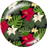 20MM  Flamingo   Print  glass snaps buttons