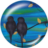 20MM  Bird  Print  glass snaps buttons