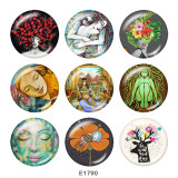 20MM  girl   Print  glass snaps buttons