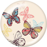 20MM  Butterfly  Print  glass snaps buttons