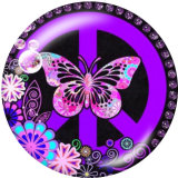 20MM Flower  Butterfly  Print glass snaps buttons