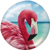 20MM  Flamingo  Print  glass snaps buttons Beach Ocean