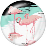 20MM  Flamingo  Print  glass snaps buttons