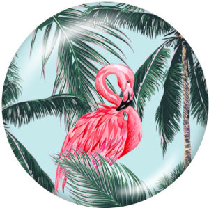 20MM  Flamingo  Print  glass snaps buttons Beach Ocean