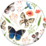 20MM  Butterfly  Print  glass snaps buttons