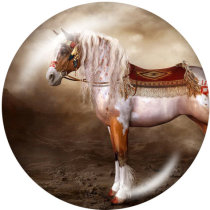 20MM horse   Print glass snaps buttons