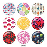 20MM  Pattern  Print  glass snaps buttons LOVE