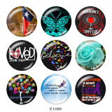20MM   Butterfly  Tree  Print glass snaps buttons