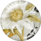 20MM  Sunflower  Print  glass snaps buttons