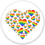 20MM  Free love  Print  glass snaps buttons jewelry rainbow LGBT