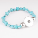 1 buttons With  snap Turquoise natural stone  bracelet fit snaps jewelry