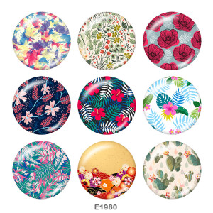 20MM  Flower  Print  glass snaps buttons