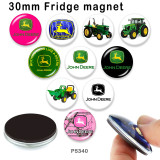10pcs/lot truck  glass picture printing products of various sizes  Fridge magnet cabochon