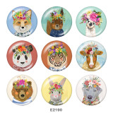 20MM  Dog  Tiger  Print  glass snaps buttons