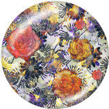 20MM  Flower  Print  glass snaps buttons