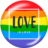 20MM  Love  smile  Print  glass snaps buttons rainbow LGBT