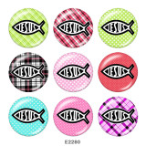 20MM  Pattern  Print  glass snaps buttons