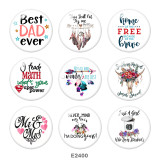 20MM  Feather  MOM  Print  glass snaps buttons