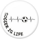 20MM  Football  Volleyball  Print  glass snaps buttons